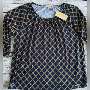 NWT! Michael Kors blouse with flutter 3/4 sleeves. Authentic. New with tags